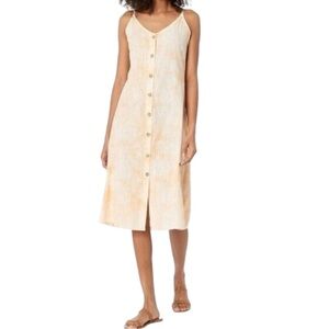 Roxy Wild Ties Midi Dress- Orange Tie Dye Cotton Sundress- Size Small